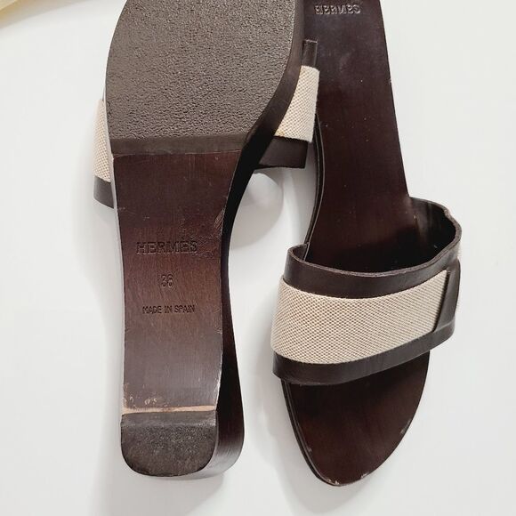 Hermès Canvas Clog Sandals - Picture 7 of 12